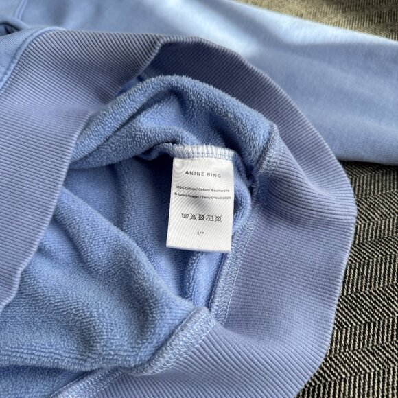 Anine Bing Tyler Sweatshirt Light Blue/White - Picture 10 of 17